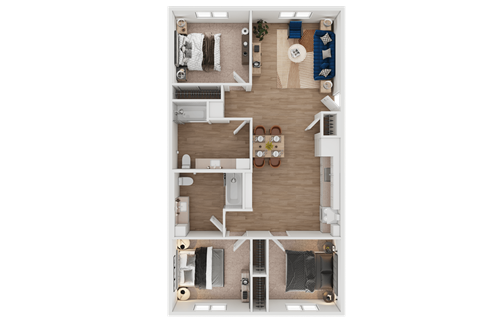 C1 Floor Plan at Mainline North | Affordable Apartments, Santa Clara